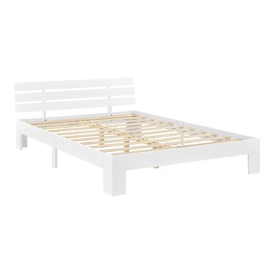 Cadre de lit pour adultes avec sommier à lattes en bois de pin gris foncé 140 x 200 cm 03_0004746 - 03_0004746 - 3000569599783