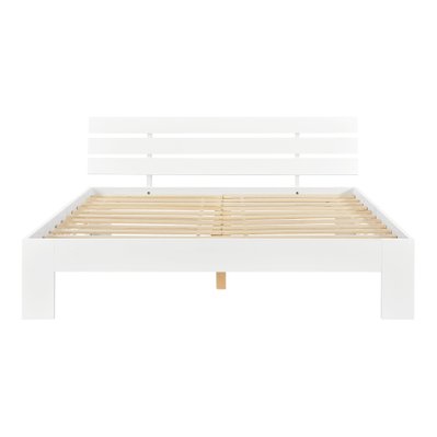 Cadre de lit pour adultes avec sommier à lattes en bois de pin gris foncé 140 x 200 cm 03_0004746 - 03_0004746 - 3000569599783