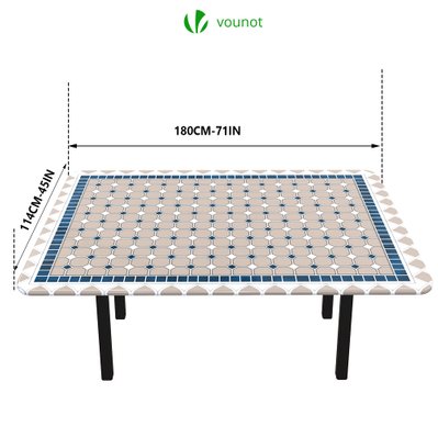VOUNOT Nappe de table rectangulaire en PVC Tissu non-tissé style ceramique - 6702868103191 - 6973424411704