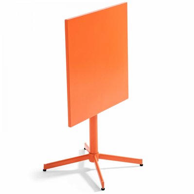 Palavas - Table carrée 70 cm plateau inclinable et 4 chaises orange - 107886 - 3663095113405