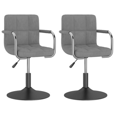 Lot de 2 chaises de salle à manger cuisine design moderne velours gris clair CDS020505 - CDS020505 - 3001096799783