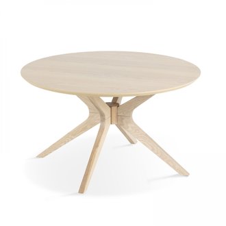 Table basse ronde en bois 80 cm bois clair