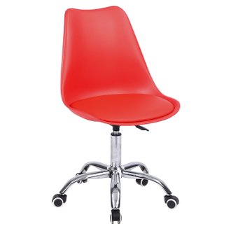 Chaise de bureau réglable en hauteur rouge ANNE