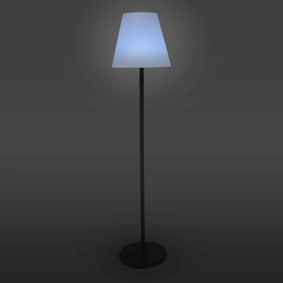 Lampadaire droit à LED en acier gris - 106510 - 3663095041685