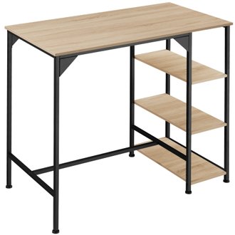 Tectake  Table de bar Industrielle Cannock 109x60x100cm - bois clair industriel