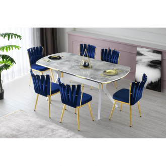 Table à manger Ikon - 180 x 77 x 90 cm - blanc