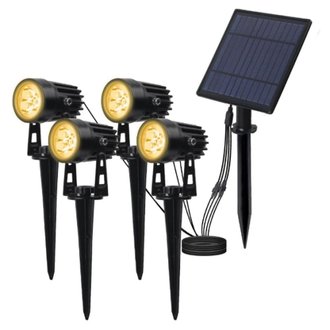 Pack de 4 lampes solaires - 400 lumens - IP65 - blanc chaud