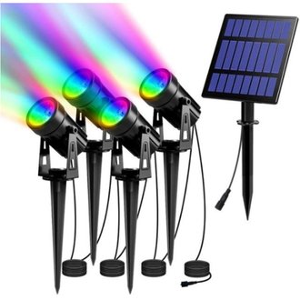 Pack de 4 lampes solaires - 400 lumens - IP65 - couleur