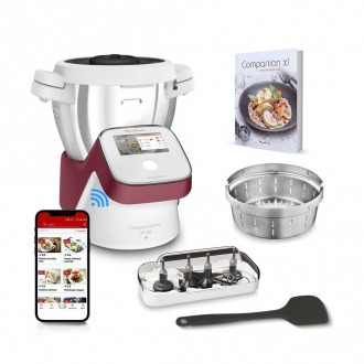 Robot cuiseur Moulinex I-Compagnion Touch XL - 1550 W - bol 3 L - écran tactile -  blanc & rouge