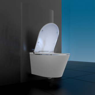 WC lavant suspendu sans bride CESARI - jet réglable - eau chaude instantanée