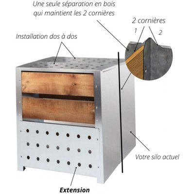 Extension pour silo à compost acier et bois 200L - 55139 - 3273960206110