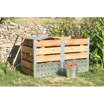 Extension pour silo à compost acier et bois 470L - 55140 - 3273960206103