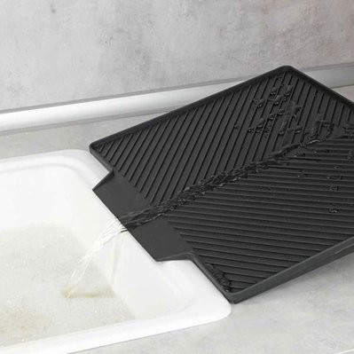 Égouttoir vaisselle Wenko NELIA noir avec tapis égouttoir - CACEA021 - 4008838382899