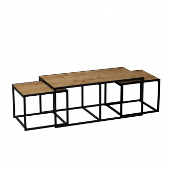 Table basse Gigante - 120 x 50 x 60 cm - chêne & noir