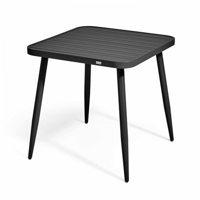 Ensemble table de jardin et 4 fauteuils en aluminium noir 75 x 75 x 76 cm - 108667 - 3663095125941