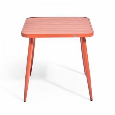 Ensemble table de jardin et 2 fauteuil en aluminium/bois terracotta 75 x 75 x 76 cm - 108676 - 3663095126030