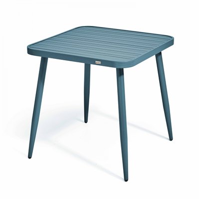 Table de jardin carrée en aluminium bleu canard - 108019 - 3663095115041