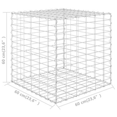 vidaXL Lit surélevé cube à gabion Fil d'acier 60x60x60 cm - 145651 - 8719883734798