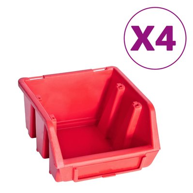 vidaXL Kit de bacs de stockage avec panneau mural 8 pcs Rouge et noir - 150817 - 8720286359600
