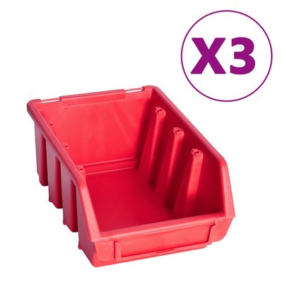 vidaXL Kit de bacs de stockage avec panneau mural 8 pcs Rouge et noir - 150817 - 8720286359600