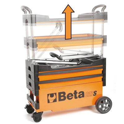 Beta Tools chariot à outil repliable C27S-O en acier orange - 406994 - 8014230759067