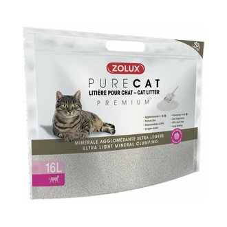 Litière agglomérante premium Pure cat 16L