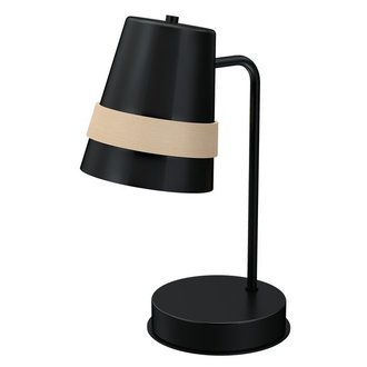 HOMEMANIA Lampe de table Venezia Black, Noir, Bois