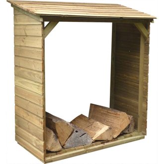 Abri bûches en bois avec plancher Tim 120 x 60 x 140 cm