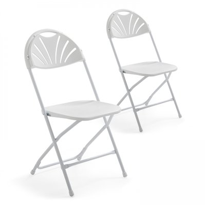 Lot de 2 chaises pliantes ajourées - Blanc - 101624 - 3663095010810