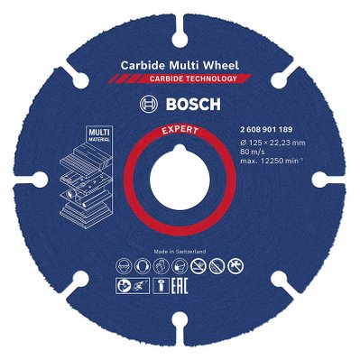 Disque à tronçonner 125 mm BOSCH EXPERT Carbide Multi Wheel - 2608901189 - 4059952567471