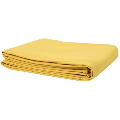 Nappe en coton uni 140 x 250 cm jaune moutarde - 58368 - 3664944429265