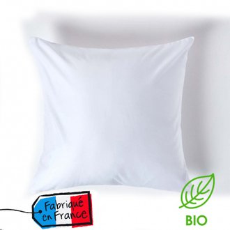 Oreiller - 100 % coton bio - 60 x 60 cm - blanc