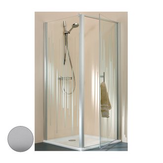 Paroi fixe pour portes JAZZ - 100 x 190 cm - verre sérigraphié - argent mat