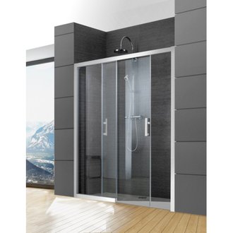 Porte coulissante JAZZ+ - 140 x 190 cm - verre sérigraphié - blanc
