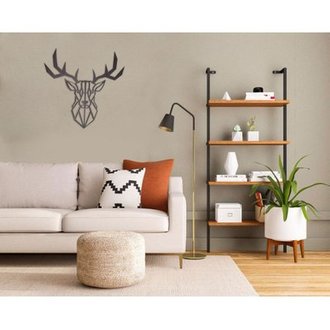 Décoration murale en métal - 50 x 50 cm - Deer