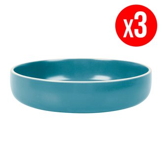 Set de 3 assiettes creuses "Aeki" - Ø 20 cm - bleu