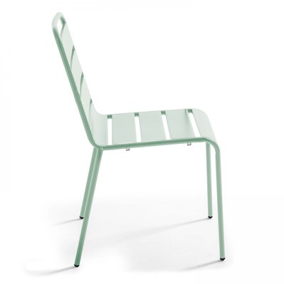 Chaise de jardin en métal vert sauge - Palavas - 108394 - 3663095117571