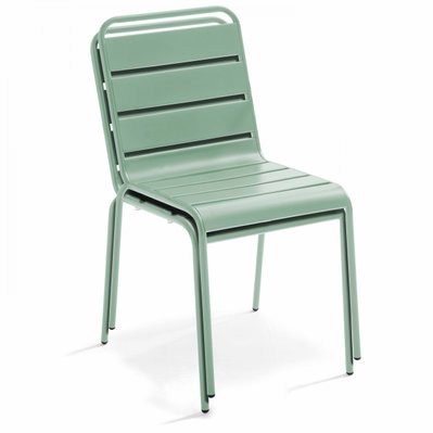 Chaise de jardin en métal vert sauge - Palavas - 108394 - 3663095117571