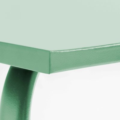 Table carrée bistro acier vert sauge 70 cm - Palavas - 109845 - 3663095133991