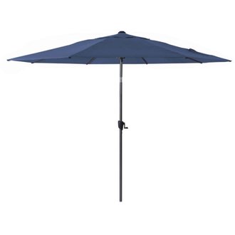 Grand parasol aluminium 3.5 m Roseau gris et bleu