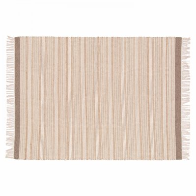 Tapis rectangulaire rayé en laine et jute tissé à plat 120 x 170 cm - Arun - 108504 - 3663095118660