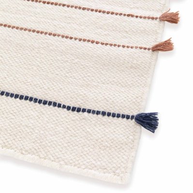 Tapis en laine tissé à la main avec pompons 160 x 230 cm - Parvati - 108570 - 3663095118752