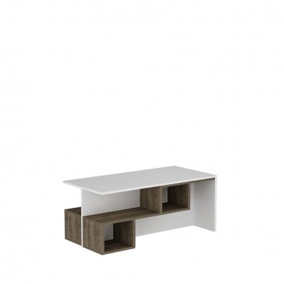 Table basse dilay - 60 x 100 x 51,8 cm - blanc & noyer - 8681875796018 - 8681875796018