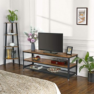 Meuble tv industriel - 140 x 40 x 52 cm - brun rustique & noir