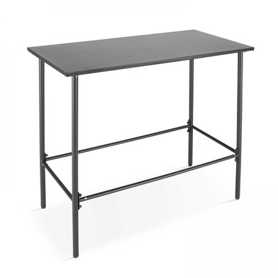 Ensemble table haute et 4 chaises de bar en métal gris 120 x 60 x 105 cm - 106896 - 3663095044921