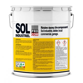 Peinture époxy sol industriel et garage, trafic intensif - Résine Époxy Sol PROCOM Kit 5 Kg Blanc