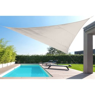Voile d'ombrage triangulaire - anti UV - 5 m - 180 g/m² - blanc