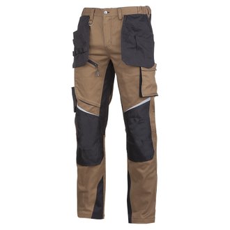 Pantalon de travail multipoche L40522 - 270 g/m² - marron/noir
