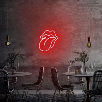 Néon design The Rolling Stones - 21,5 x 22,5 cm - IP67 - rouge