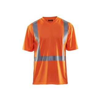 T-shirt haute visibilité manches courtes BLÅKLÄDER - anti-UV - orange fluo